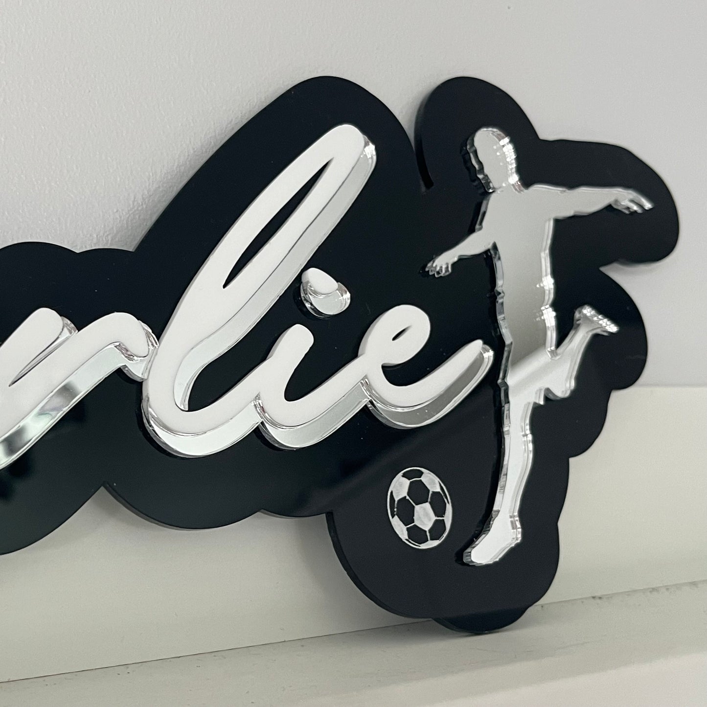 Triple Layer Shadow Script Football Name Sign