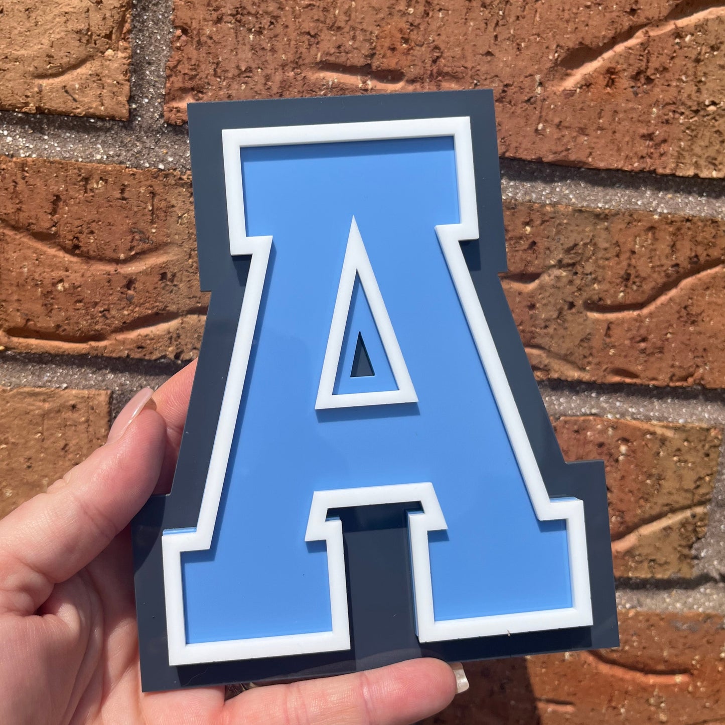 Triple Layer Varsity Initial Sign