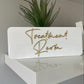3D Acrylic Business Door Sign in white and Gold with a script font