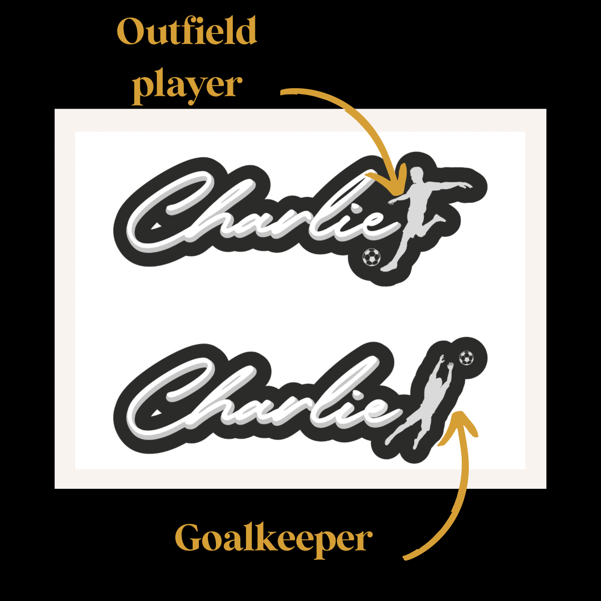 Triple Layer Shadow Script Football Name Sign
