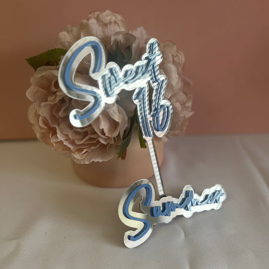 Sweet 16 cake topper and charm set