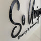 Acrylic Salon Sign - Frosted acrylic background with black gloss 3d business logo
