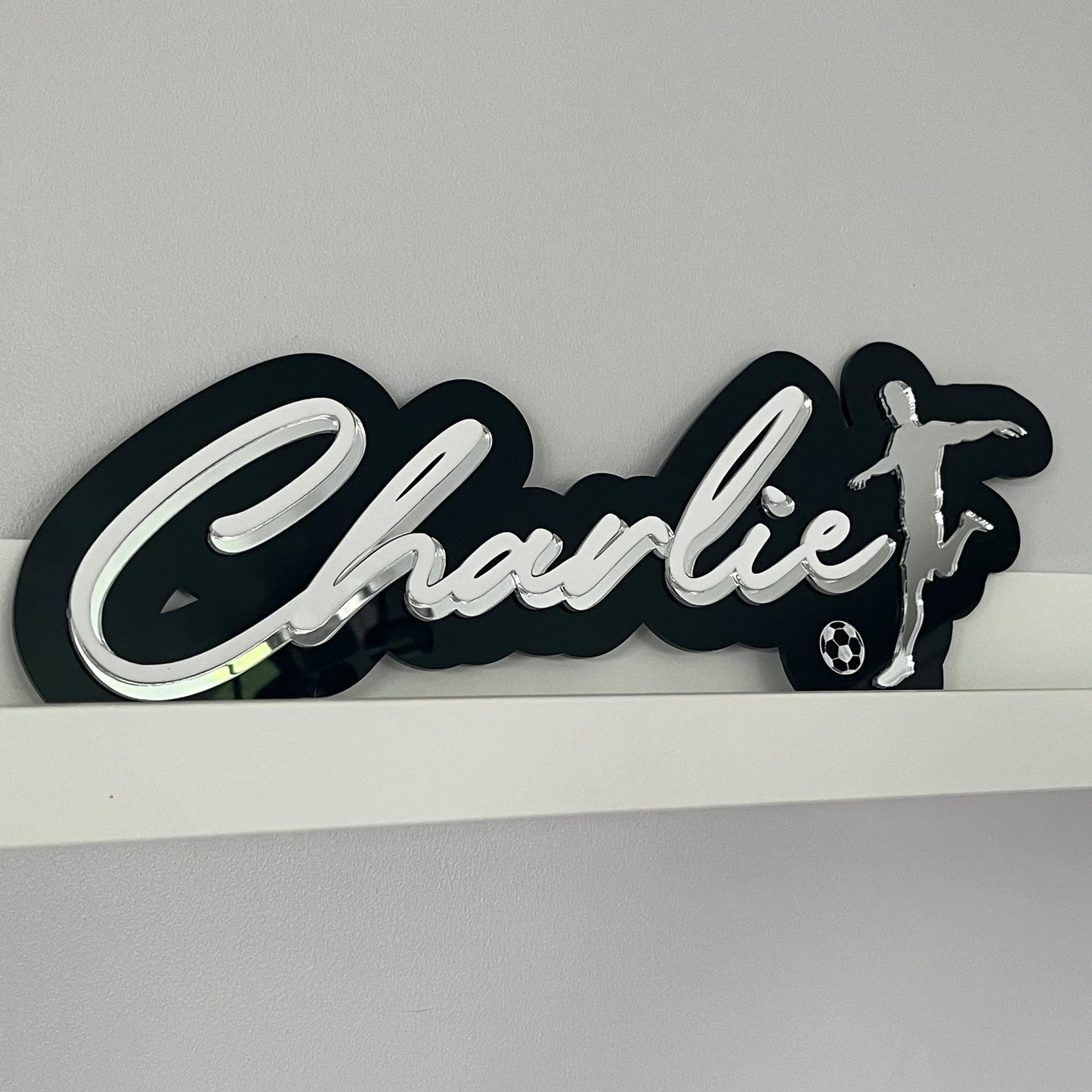 Triple Layer Shadow Script Football Name Sign