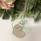 Personalised Wedding Heart Glass Charm