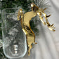 Christmas Drinks Marker - Gold acrylic reindeer personalised with name 