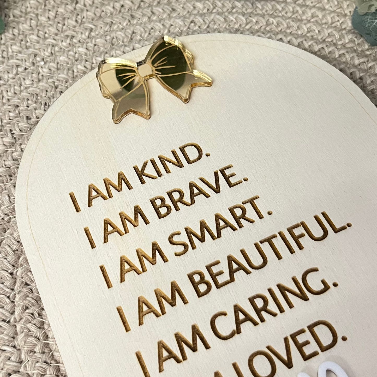 Arched Bow Affirmation Sign
