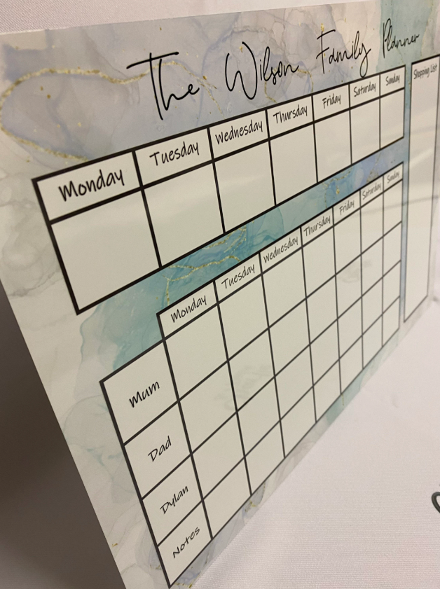 Alcohol Ink Weekly Wall Planner