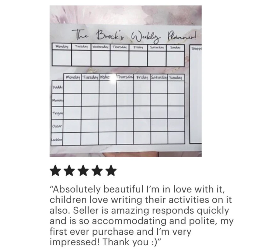 Alcohol Ink Weekly Wall Planner