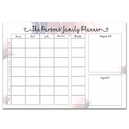 Boho Rainbow Weekly Wall Planner