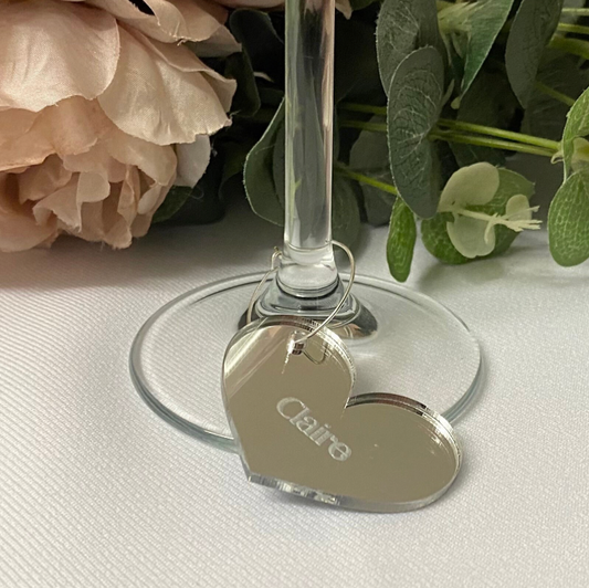 Heart Glass Charm Wedding Favours - Pack of 5