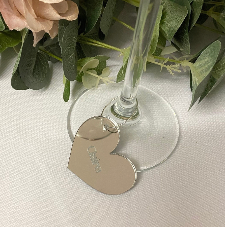 Heart Glass Charm Wedding Favours - Pack of 5