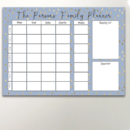 Gold Rain Weekly Wall Planner
