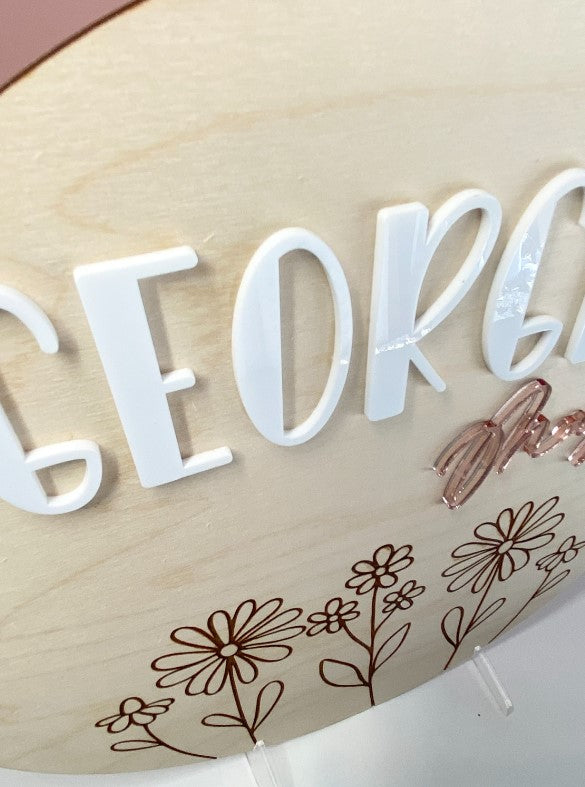 Wild Flower Personalised Nursery Sign