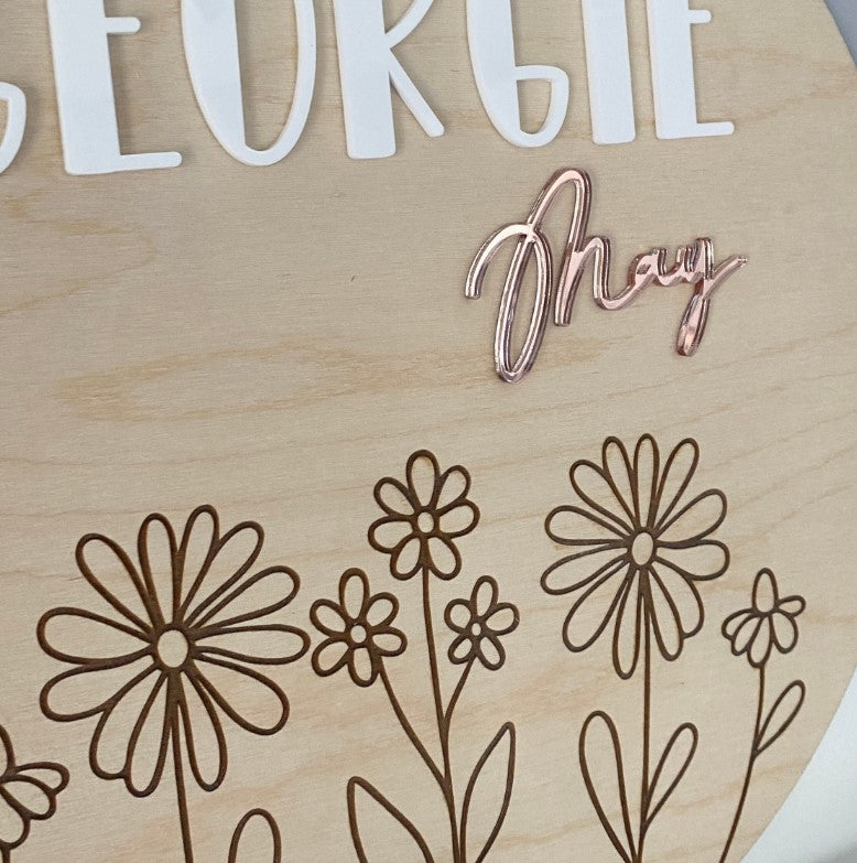 Wild Flower Personalised Nursery Sign