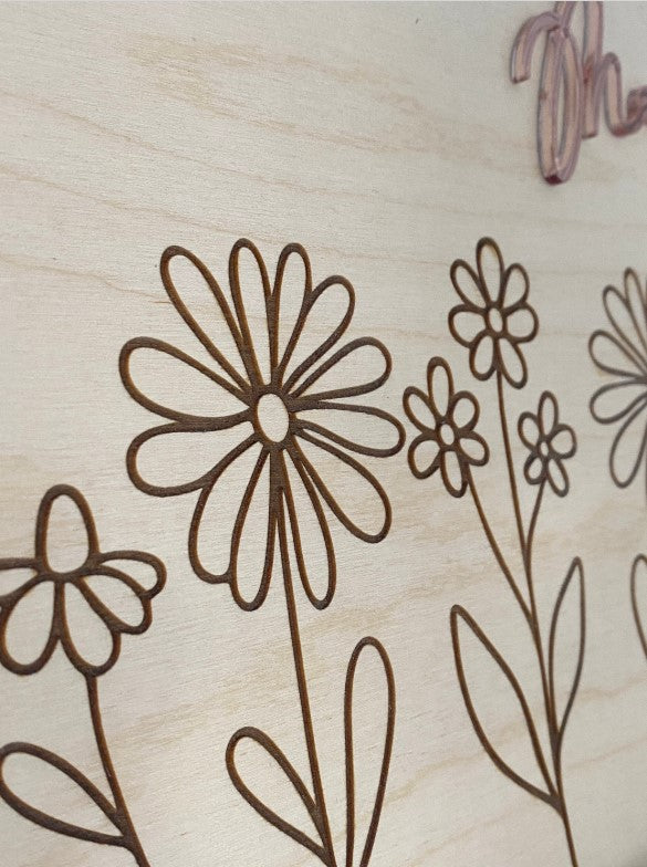 Wild Flower Personalised Nursery Sign