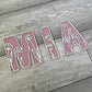 3D Wildflower Alphabet Letters in dusty pink and pebble